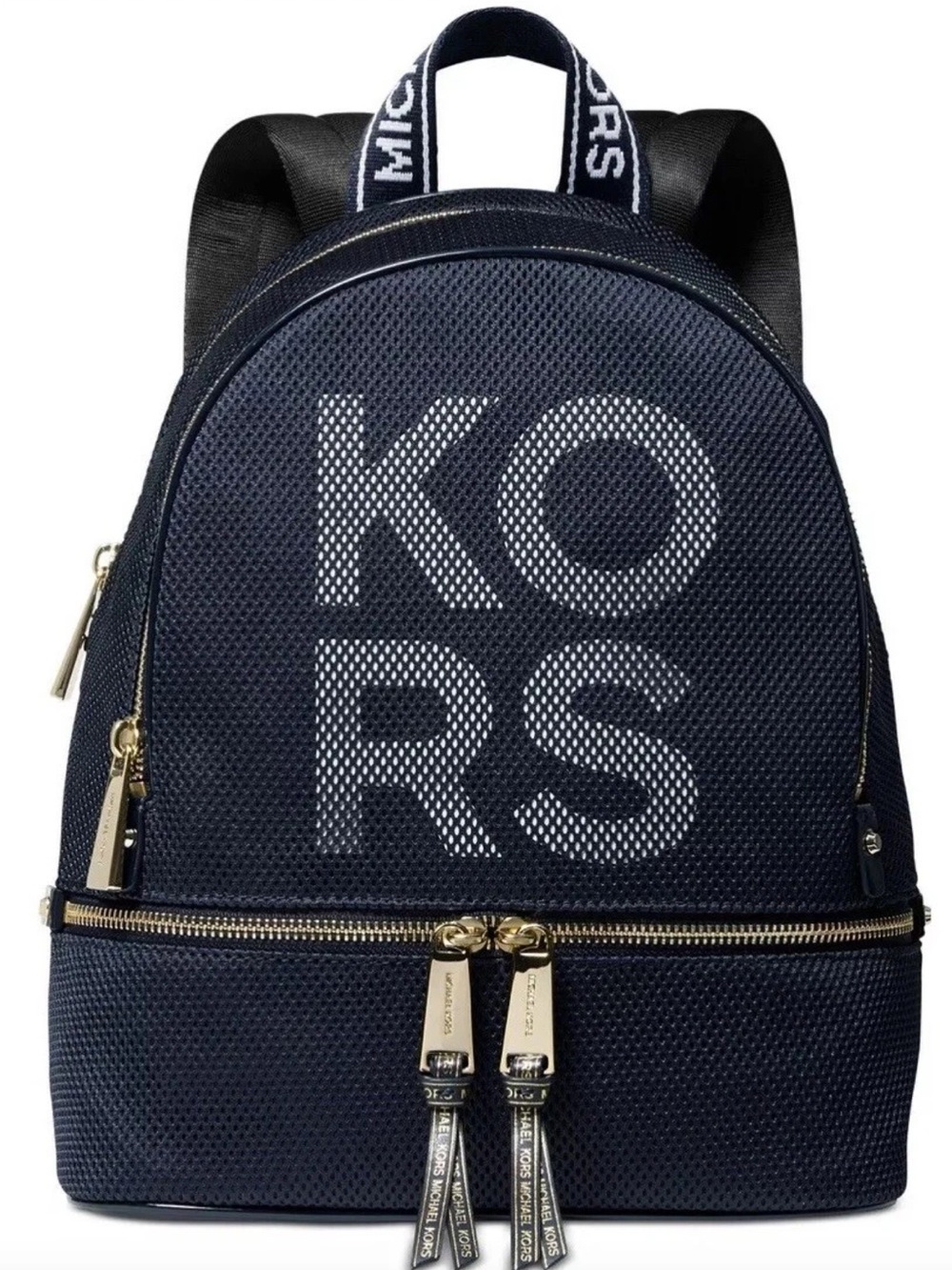Michael Kors Rhea Zip Backpack Logo Polyster Backpack Admiral Blue